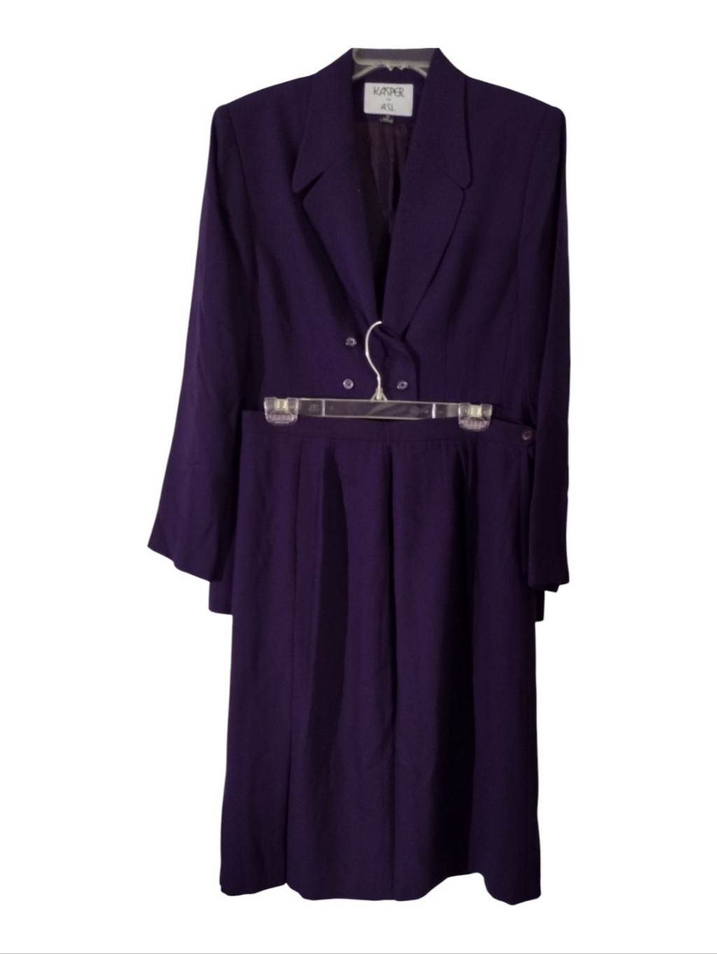Vintage Kasper Purple Two-Piece Skirt Suit